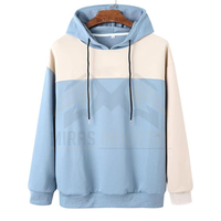 Miras Industry Sweater Hoodie Pria Warna Blok, Atasan Lengan Panjang Kasual Musim Gugur