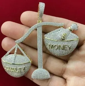 Pendentif Tishya Diamond en argent sterling pour femme, style hip-hop, avec moissanite véritable taille ronde 3 carats et design personnalisé - Product Image 5