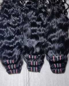 Cheveux naturels bouclés en gros, trame de cheveux vierges, pointes à simple trame, double trame machine, cheveux en vrac - Product Image 2