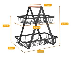 Panier de rangement en métal à mailles larges, organisateur robuste pour comptoir de cuisine - Product Image 2
