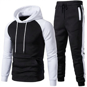 Jogging pour homme en coton 100% noir et rouge, style streetwear, décontracté, avec cordon de serrage, poches latérales, manches longues, pour l'hiver - Product Image 2