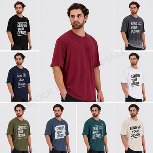 T-shirt uni décontracté à séchage rapide pour hommes et femmes, à porter toute l'année, unisexe, 100% coton, col rond, épaules tombantes, T-shirts BD - Product Image 6