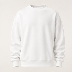 Sudadera Personalizada Optic White para Hombre, Corte Holgado, Cuello Redondo, Tejido de Algodón Grueso, Modelo MCRW-0002 - Product Image 1