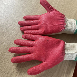 Guantes de Protección para Jardín, Recubiertos de Látex, Antideslizantes, Reutilizables, de Algodón y Poliéster, con Recubrimiento de Goma Vietnamita, Calibre 10 - Product Image 1