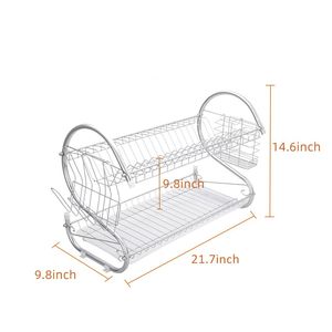 Collezione YS: Scolapiatti Multifunzionale a Forma di S, Doppio Strato per Ciotole, Piatti, Bacchette e Cucchiai, Rastrelliera Funzionale per Drenaggio - Product Image 5