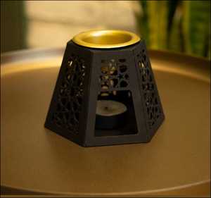 Luxury Gold Metal Ceramic Bakhoor Burner Arabic <b>Incense</b> Burner Home Decor <b>Incense</b> <b>Holder</b> - Product Image 4