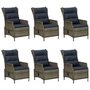 Set da pranzo da 7 pezzi in Poly Rattan marrone con cuscini mobili da esterno - Product Image 3