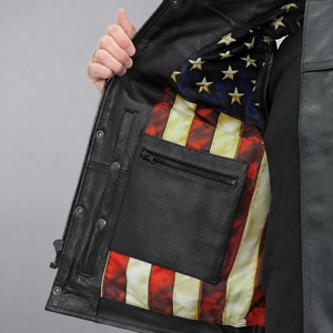Gilet de motard personnalisé pour homme en cuir de vachette véritable, col montant, sans manches, pour club moto, fabricant OEM ODM - Product Image 6