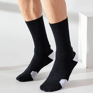 Men's Knee High <b>Sports</b> <b>Socks</b> <b>Black</b> With Gray Stripes Breathable Knitted Polyester Spandex Summer Athletic <b>Socks</b> - Product Image 6