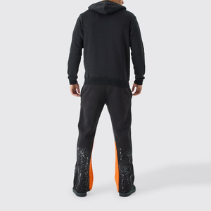 กางเกงขายาวคุณภาพสูง ผ้าฟลีซหนานุ่ม สไตล์สตรีทแวร์ เป็นมิตรต่อสิ่งแวดล้อม แห้งเร็ว มีเชือกผูกเอว ผ้าฝ้าย สำหรับผู้ชาย สีซีดจางแบบซันเฟด ตัดเย็บแบบแผง - Product Image 2