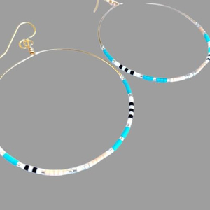 ต่างหูเม็ดลูกปัดทำมือผู้หญิงสไตล์โบโฮหลากสีแก้วลูกปัดวงกลมขนาดใหญ่แฟชั่นเครื่องประดับของขวัญ WHE01 - Product Image 2