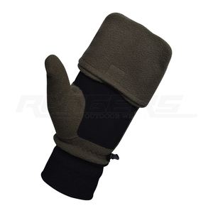 Mitaines convertibles en polaire avec dessus rabattable, gants de chasse d'hiver, équipement d'extérieur pour temps froid, gants de camping unisexes OEM - Product Image 2