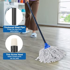 Commercial Cotton Thread Mop Heavy Duty Wet Floor Cleaning Long Handle Reusable Industrial Janitorial Folding Self-Wringing - Product Image 1