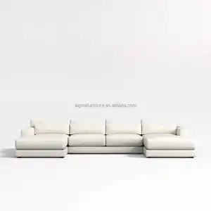 3 pieces upholstered living room indoor furniture sectional sofa double chaise sleeping coach