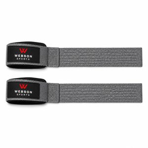 Webson Sports Lifting <b>Straps</b> Gray Cotton Adjustable Anti-Slip Lightweight Gym Weightlifting Equipment Unisex Buckle Custom - Product Image 5