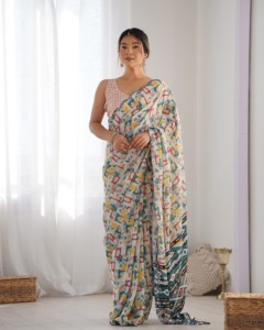 Elegant Traditional Heavy <b>Saree</b> <b>for</b> <b>Women</b> Party Wear Indian and Pakistani Clothing Quick Dry Wholesale Purchase - Product Image 1