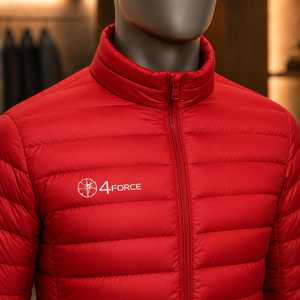 Vente en gros – Nouvelle veste d'hiver décontractée pour homme, modèle 2026, design unique, rouge, en duvet, col montant, fermeture éclair, coupe-vent, en polyester - Product Image 6