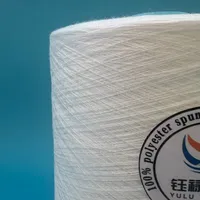Benang Polyester Spun 20s 100% Serat Staple Polyester Virgin Ne 20/2 untuk Produksi Benang Jahit dan Manufaktur Tekstil