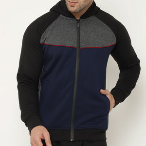 Men's Premium Navy Charcoal Streetwear <b>Hoodie</b> | Full Zip Athletic Performance Jacket 3D Embroidery | Urban Sporty Oversized <b>Gym</b> - Product Image 1