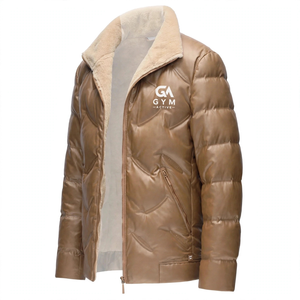 Chaqueta Deportiva para Hombre GYM Active, de Alta Calidad, Color Marrón, Transpirable, Resistente al Viento, Impermeable, de Secado Rápido, Forrada de Lana, con Cierre y Cuello Alto - Product Image 2