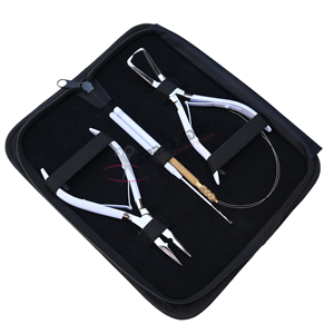 Modern Stylist Gear Professional Hair Extension Tools Kit with Hook & Loop <b>set</b> 5in <b>Beads</b> Crimper & Removal Hair Extension Plier - Product Image 1