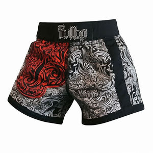 Red Muay Thai MMA Fighting Shorts Stretch Lightweight Quick Dry Breathable Custom Logo Sports Shorts - Product Image 2