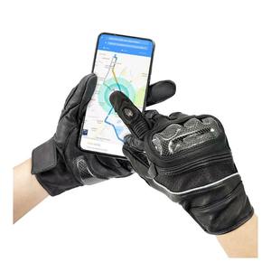 Guantes de Motocicleta Profesionales Punchin Sports, Unisex, de Cuero, Transpirables, con Protección de Nudillos Duros, Pantalla Táctil, Protección Completa para los Dedos - Product Image 2