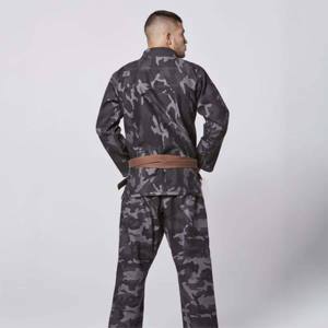 Kimono de Jiu Jitsu para Hombre, Negro con Camuflaje, Corte Regular, 100% Algodón, Duradero, para Artes Marciales - Product Image 4
