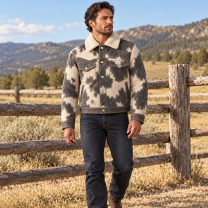 Chaqueta Vaquera Personalizada para Hombre, Color Gris Humo, con Pelo de Vaca, Cuello en V, Estilo Vaquero, Fabricante y Proveedor Mayorista OEM, Premium - Product Image 5