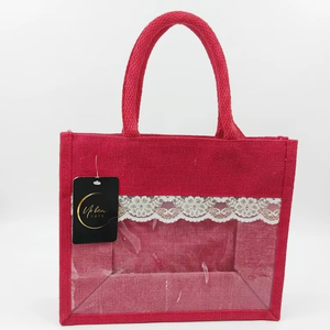 Bolso Tote Mini de Yute Ecológico Moderno, Color Rosa Claro, 5 Pulgadas, Bolso Pequeño Brillante, Bolso Tote Urbano de Lujo - Product Image 1