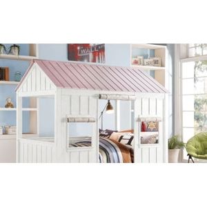 Letto singolo per bambini Spring Cottage in finitura bianca e rosa - Product Image 6