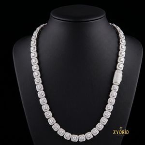 Luxury Cushion Cut Diamond Tennis <b>Necklace</b> for Women Iced Out Sterling Silver <b>Statement</b> Jewelry American European Hip Hop Bridal - Product Image 2