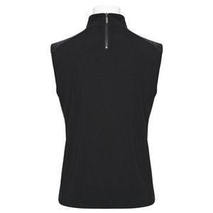 เสื้อกั๊กหนังเทียมสีดำสไตล์โกธิคพังก์ประดับหมุดตาข่ายระบายอากาศสำหรับผู้ชาย - Product Image 2