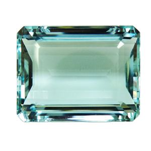 Piedra preciosa suelta de Aguamarina natural hecha a mano en forma de Esmeralda, piedra preciosa de corte facetada, piedra para hacer joyas sueltas del proveedor - Product Image 1