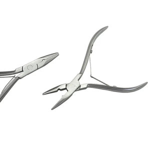 Silver Stainless Steel Hair Extension Clamp <b>Plier</b> Set Professional <b>Small</b> Grooves Keratin Hair Extension Installation Tool - Product Image 1