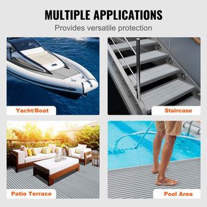 Tappeto Nautico Autoadesivo in Schiuma EVA Antiscivolo 239,9 cm x 116,1 cm con Bordo Scanalato 2,75 m² per Barche e Yacht - Product Image 3