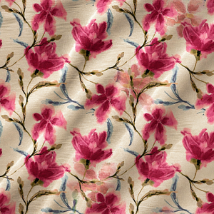 Seda Digital Premium Majestic Bloom, Diseño de Peonía de la Dinastía de Medianoche, Seda Botánica Premium con Estampado Digital, Floral Vintage, 100% Seda Cruda - Product Image 2