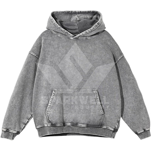 Sudadera con Capucha Extra Grande para Hombre, 100% Algodón, Felpa Francesa, Color Sólido, Diseño Casual con Bolsillo Frontal, Ropa de Otoño - Product Image 4
