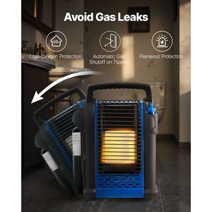 Stufa Portatile a Propano da 9000 BTU con Regolazione Continua della Temperatura e Protezione Antiribaltamento per Casa o Garage - Product Image 3