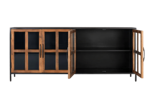 Industrial Style Side Cabinet <b>for</b> Dining Room Vintage American Metal and Wood <b>Kitchen</b> Cabinet Beverage Operation Counter - Product Image 2