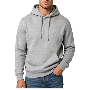 Sweat-shirts pour hommes personnalisés avec logo, respirants, écologiques, à motif uni, vêtements de sport, poche kangourou, polyester/coton, numérique - Product Image 3