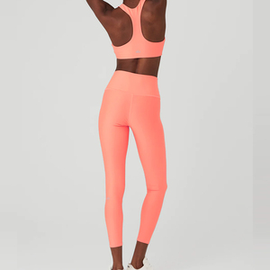 High Quality Animal Print Zippers Elastic Waist Breathable Quick Dry 2-Piece Leggings Bra Workout Set Front Logo Women's Sports - Product Image 5