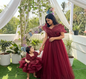 Conjunto de Vestidos de Tul de Lujo para Madre e Hija, para Bodas y Cumpleaños, Ropa Formal a Juego, Marca OEM - Product Image 4