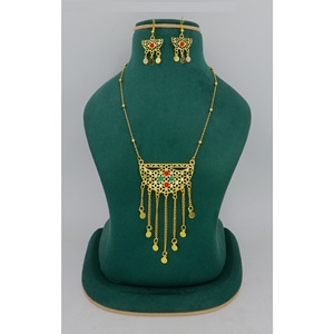 Martasha-Ensemble de bijoux en plaqué or des Émirats arabes unis, collier et boucles d'oreilles de style ethnique arabe spécial Ramadan pour Dubaï - Product Image 4