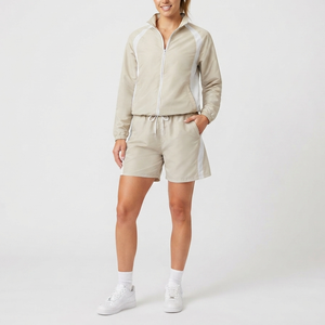 Ensemble coupe-vent léger et tendance pour femme OEM Street Wear, ensemble de survêtement en nylon patchwork, veste et short amples pour femmes - Product Image 4
