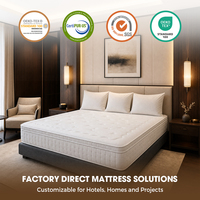 Matelas double sur mesure à ressorts ensachés avec mousse à mémoire de forme, mousse à œufs et tissu protéiné au lait – Vente en gros OEM disponible dès maintenant