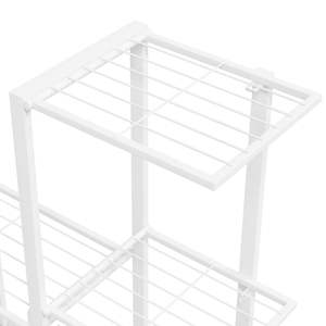 Support de plante en métal blanc durable, support de fleurs moyen pour meubles d'extérieur - Product Image 6