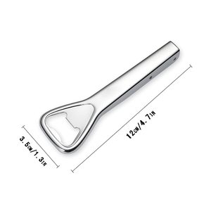 Luxury Silver Chrome Metal Bottle Opener Features Ergonomic Solid Grip Handle Elegant Minimalist Modern Premium <b>Bar</b> <b>Tool</b> - Product Image 3