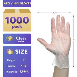 Paquete de guantes de seguridad sintéticos de vinilo desechables transparentes grandes 1000 cubiertas de mano ambidiestras para el hogar cocina limpieza Cocina - Product Image 2
