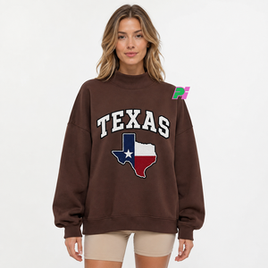 Sudadera con cuello simulado y apliques de letras personalizadas para mujer, con bloques de color a cuadros, estilo vintage, oversize, tipo jersey - Product Image 1